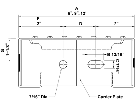 Interlock grating carrier plate details.